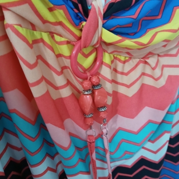 Rouge collection strapless striped longline striped summer dress Padded bra - Picture 2 of 7